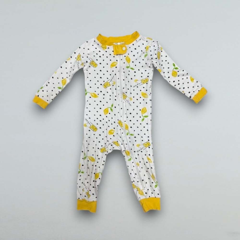 Lemon Polka Dot Zip Footless Sleeper Pajamas Baby 18M